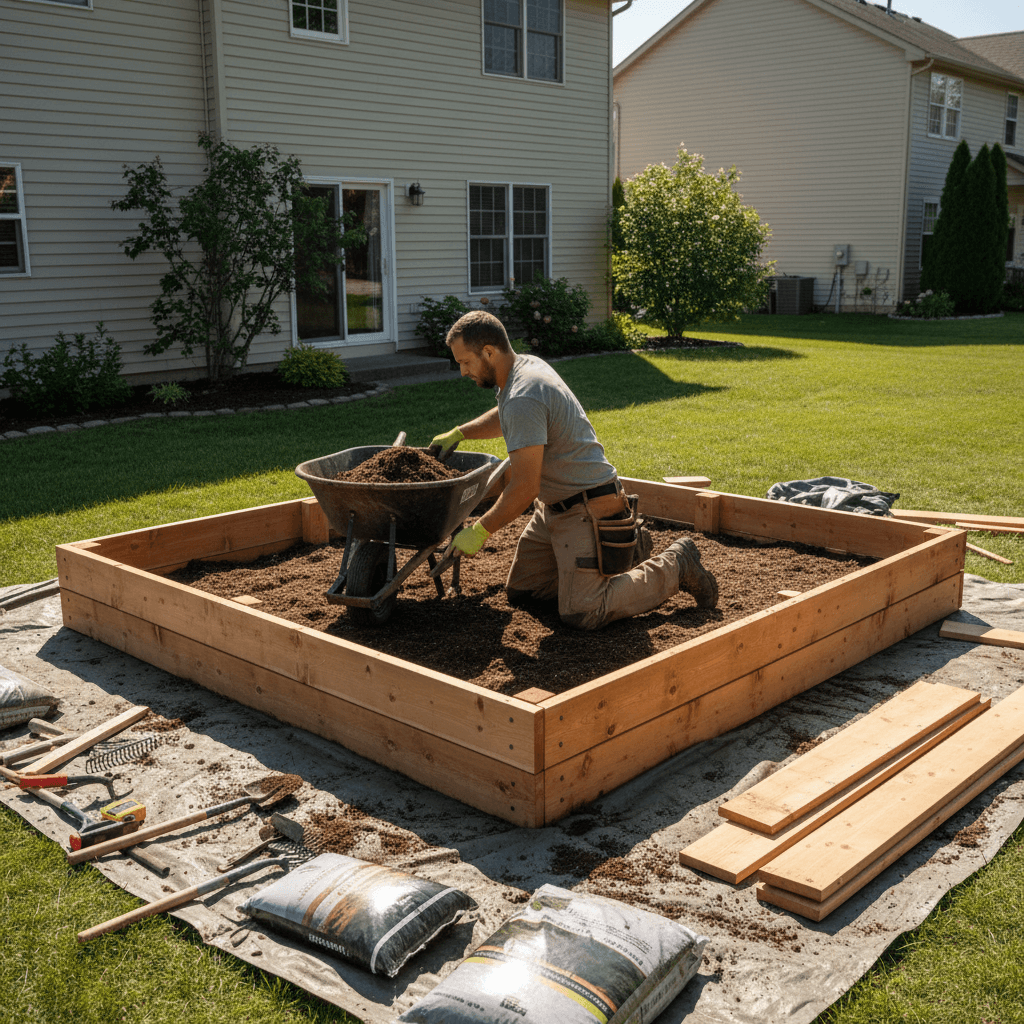 Garden bed installation and construction