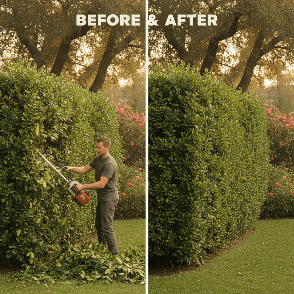 Hedge trimming and shrub maintenance service