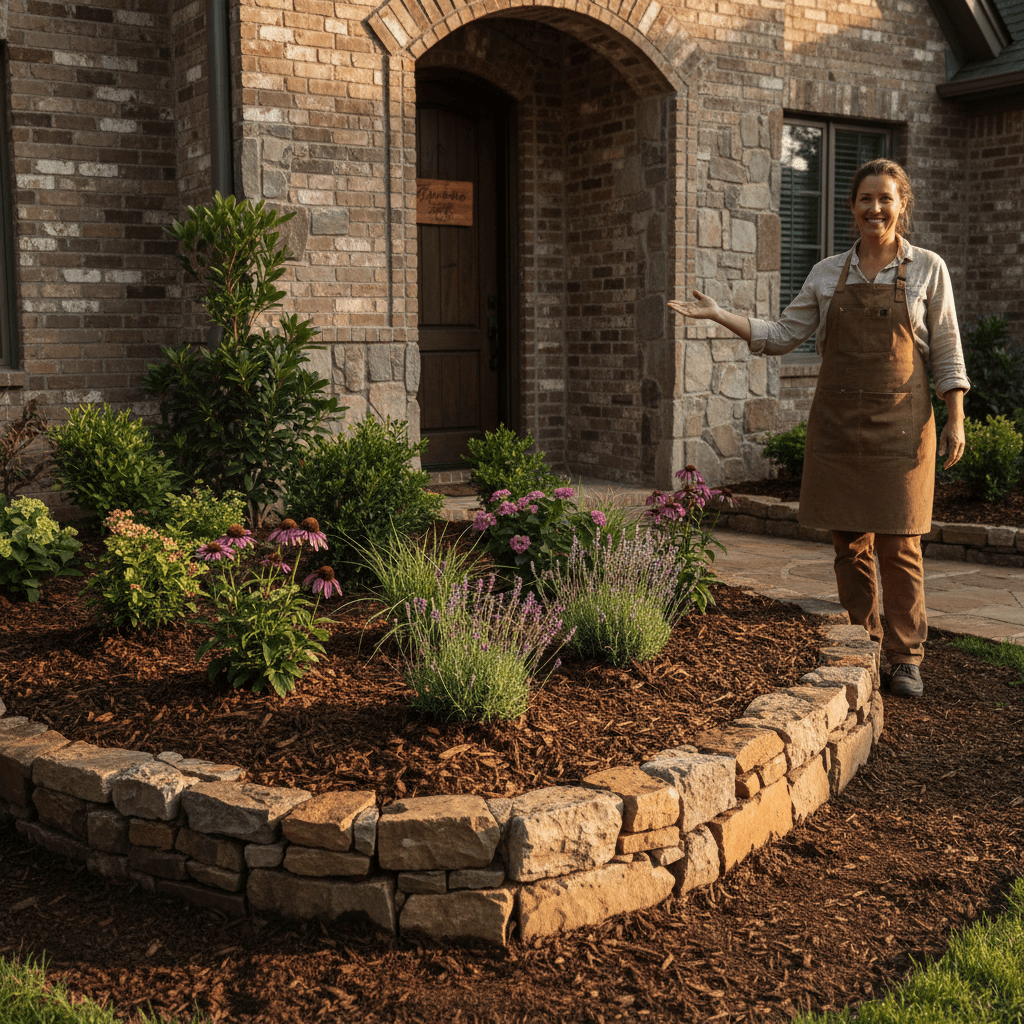 Custom landscape design and garden bed installation